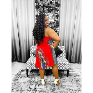 African Dashiki Print Midi Smocked Stretch Dress /Skirt/Multiple colors