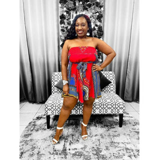 African Dashiki Print Midi Smocked Stretch Dress /Skirt/Multiple colors
