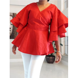 Wrap Blouse Top With Maxi Skirt / One Size Fits up to 3XL