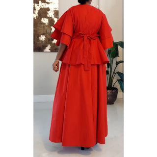 Wrap Blouse Top With Maxi Skirt / One Size Fits up to 3XL