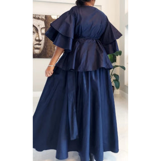 Wrap Blouse Top With Maxi Skirt / One Size Fits up to 3XL