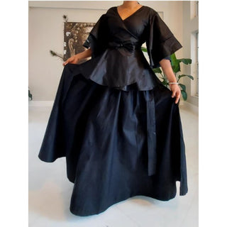 Wrap Blouse Top With Maxi Skirt / One Size Fits up to 3XL