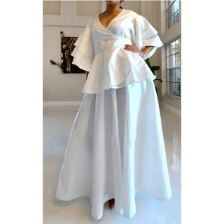 Wrap Blouse Top With Maxi Skirt / One Size Fits up to 3XL