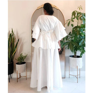 Wrap Blouse Top With Maxi Skirt / One Size Fits up to 3XL