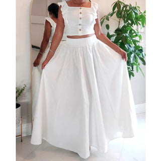 Wrap Blouse Top With Maxi Skirt / One Size Fits up to 3XL
