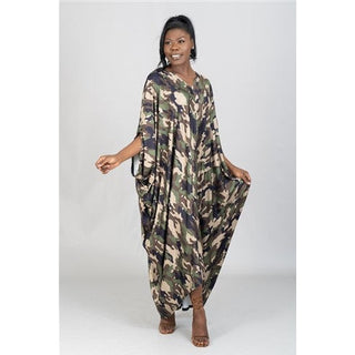 Camo Print Maxi Dress