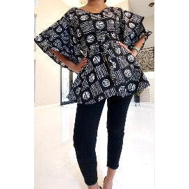 Wrap Blouse Top With Maxi Skirt / One Size Fits up to 3XL
