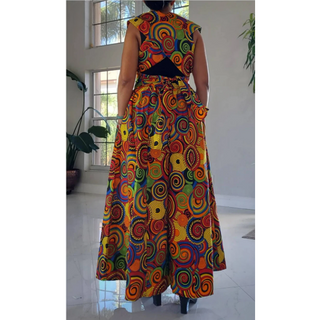 African Print Ankara Infinity Style Palazzo Wide Leg Pants Convertible Infinite Jumper Romper multicolor
