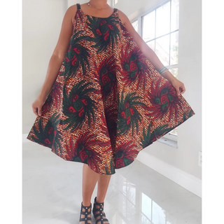 Ethnic African Print Umbrella Beach Dress Long Kaftan Loungewear Duster