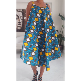 Ethnic African Print Umbrella Beach Dress Long Kaftan Loungewear Duster
