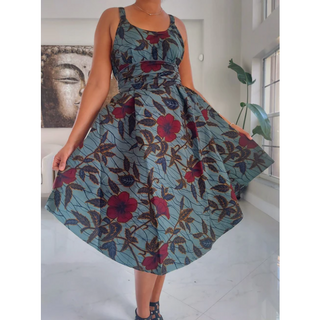 Ethnic African Print Umbrella Beach Dress Long Kaftan Loungewear Duster