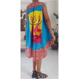 Ethnic Tribal Print Umbrella Beach Dress Long Kaftan Loungewear Duster