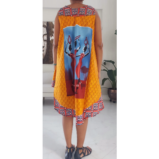 Ethnic Tribal Print Umbrella Beach Dress Long Kaftan Loungewear Duster