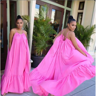 Light Weight See Through Summer Cover Up Spaghetti Strap Maxi Swing Beach Evening Spring Party Dress