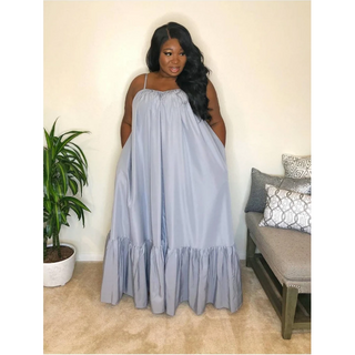 Light Weight See Through Summer Cover Up Spaghetti Strap Maxi Swing Beach Evening Spring Party Dress
