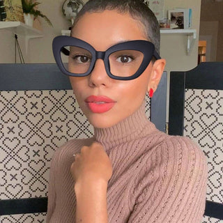 Women Oversized Cat Eye Blue Light Glasses