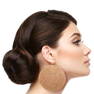 Topaz Rhinestone Circle Earrings
