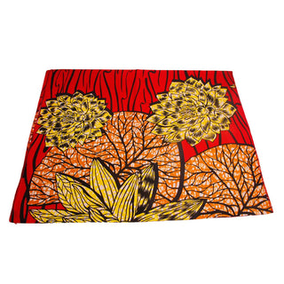 Red African Ankara Wax Headscarves Headwrap Scarf Turban