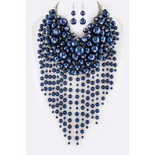 Head Turner Statement Mix Pearl Layer Necklace Set