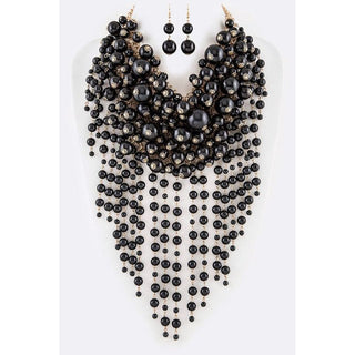 Head Turner Statement Mix Pearl Layer Necklace Set