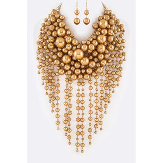 Head Turner Statement Mix Pearl Layer Necklace Set