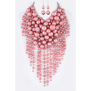 Head Turner Statement Mix Pearl Layer Necklace Set