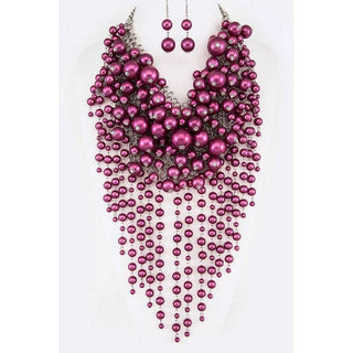 Head Turner Statement Mix Pearl Layer Necklace Set