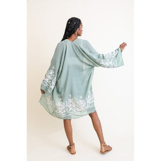 Embroidered Floral Vine Lightweight Kimono