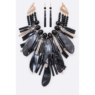 Mix Resin Statement Necklace Set