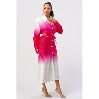 Color gradient spring trench coat