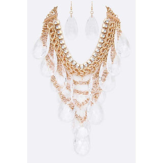 Acrylic Teardrop Statement Layer Necklace Set