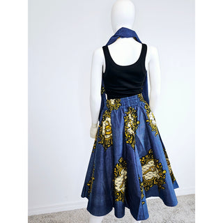 African Ankara Print Midi Skirt