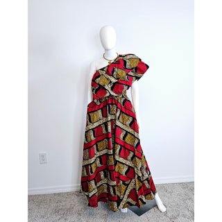 African Ankara Print Cotton Women Long Smocked Maxi Dress Sundress - Made in Kenya