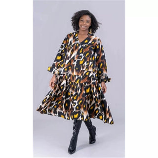 Cheetah Midi Tunic Dress