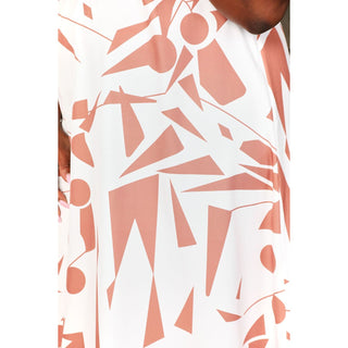 Printed Surplice Balloon Sleeve Dress