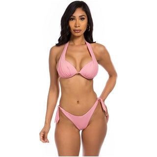 TWO-PIECE BIKINI HALTER TOP