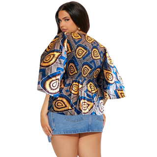 African Printed Smocked Top