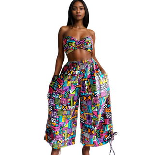 Ankara Print Big Pocket Palazzo Pants