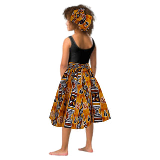 Kids African Print Midi Skirt