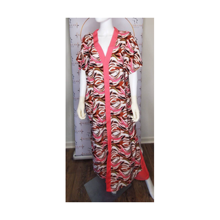 African Chiffon Kimono Kaftan Two Piece Pant Set - Made in Ghana