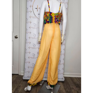 Chiffon Kimono Short Sleeve Jumpsuit 2 Piece Pant Set - Made In Ghana