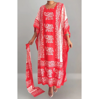 Ethnic Tribal Long Kaftan Loungewear Robe Duster Dress