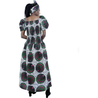 Long Smocked Maxi Dress - One Size Fits M - 3XL