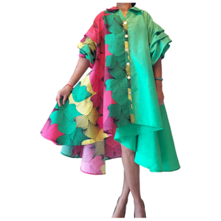 Silk Dress With Wings Poncho Dress