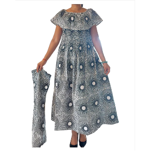 African Ankara Print Maxi Dress Tube Dress with Headwrap
