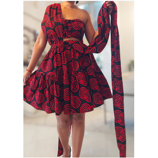 African Ankara Print Short Infinity Dress