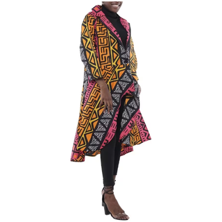 African Print Ankara High Low Kimono Coat