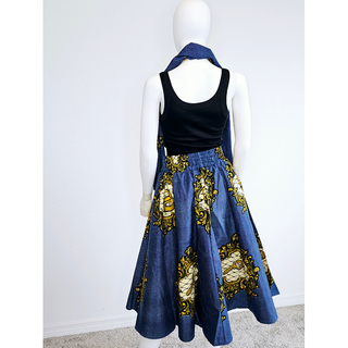 African Ankara Print Midi Skirt