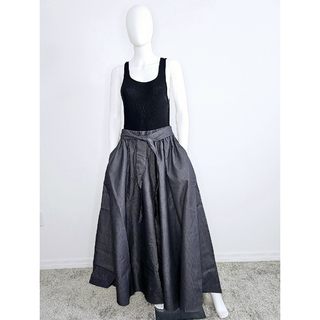 Denim Long Maxi Skirt with Headwrap - One Size Fits Most - S-3XL