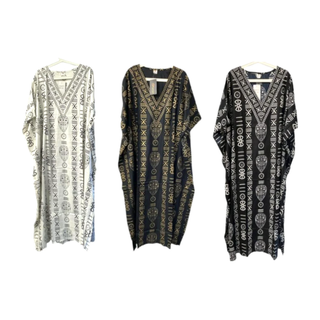 African Woman Kaftan Moo Moo blk
